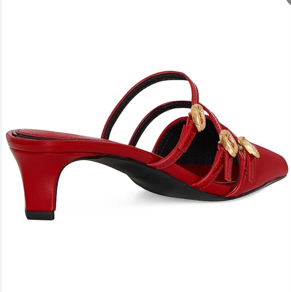 Rebecca Minkoff Mule W Buckles Seduction Red - Picture 2 of 10